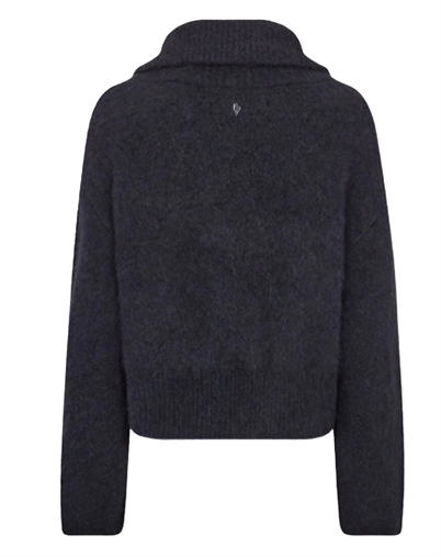 Mos Mosh - MMHulda Strik Zip Cardigan- Salute Navy